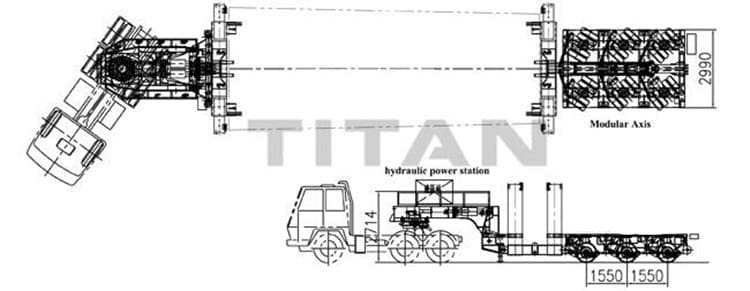 Drawing of Wind Turbine Tower Transport Trailer