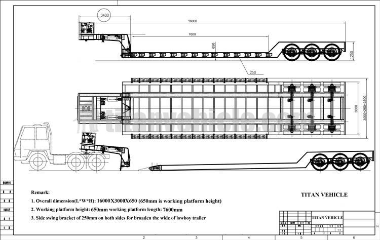 150 Ton 4 Axle Low Deck Gooseneck Trailer will be sent to Ghana Harbour.