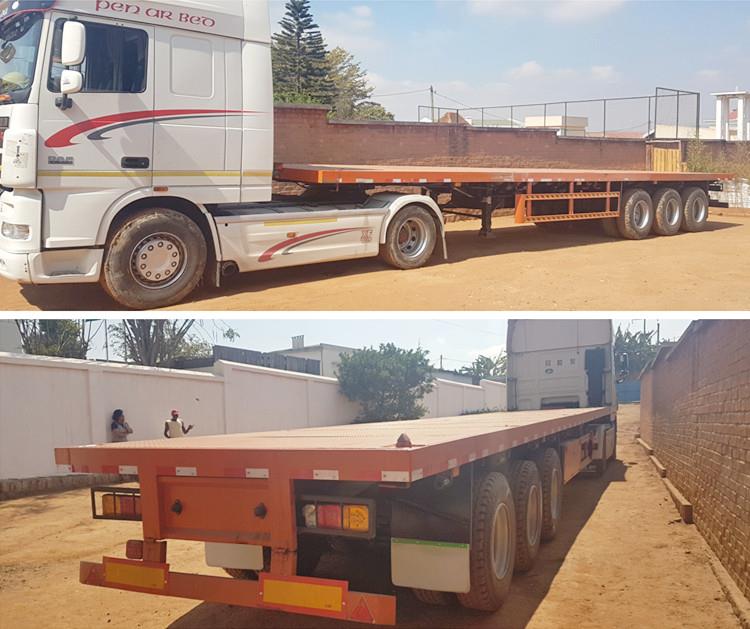 20 foot flatbed trailer and 40 ft flatbed trailer ready to ship in port