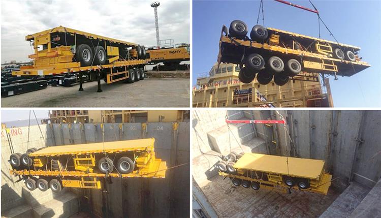 20 foot flatbed trailer and 40 ft flatbed trailer ready to ship in port